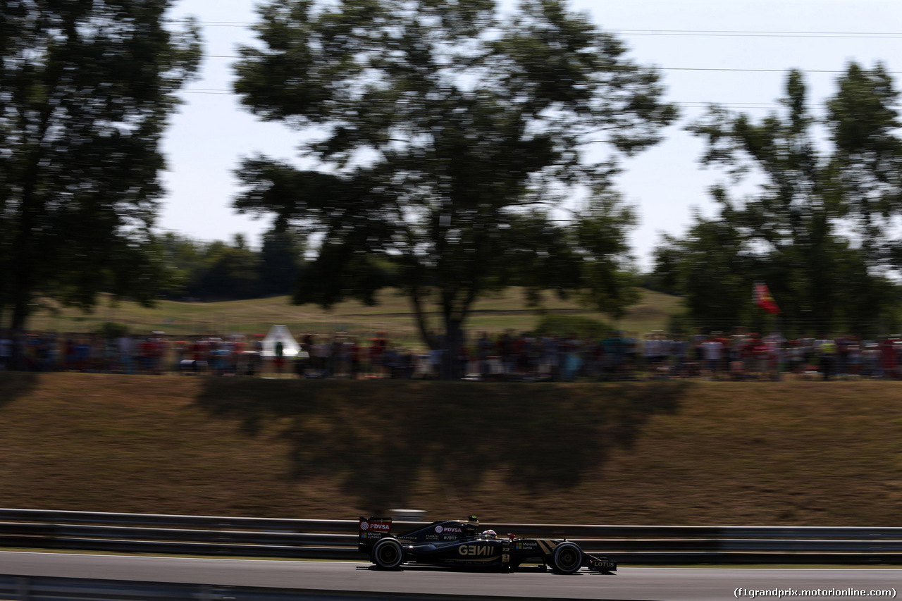 GP UNGHERIA, 24.07.2015 - Prove Libere 1, Pastor Maldonado (VEN) Lotus F1 Team E23