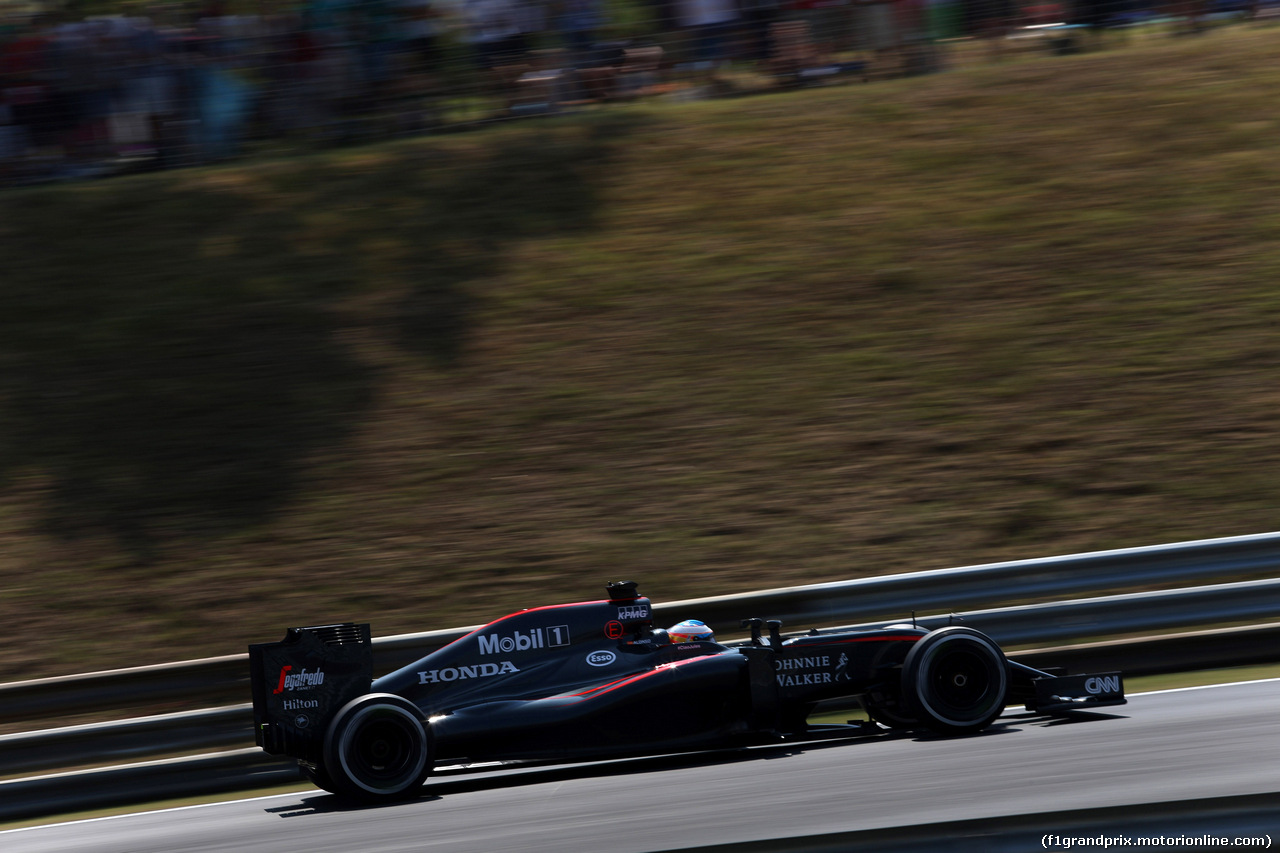 GP UNGHERIA, 24.07.2015 - Prove Libere 1, Fernando Alonso (ESP) McLaren Honda MP4-30