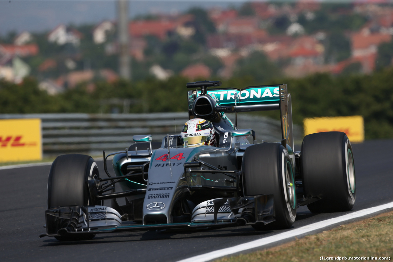 GP UNGHERIA, 24.07.2015- Prove Libere 1, Lewis Hamilton (GBR) Mercedes AMG F1 W06