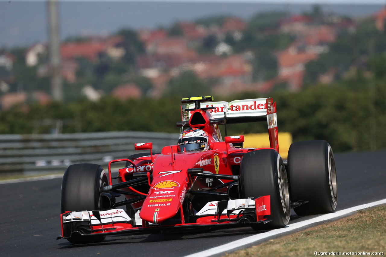 GP UNGHERIA, 24.07.2015- Prove Libere 1, Kimi Raikkonen (FIN) Ferrari SF15-T