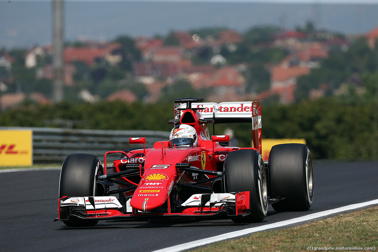 GP UNGHERIA, 24.07.2015- Prove Libere 1, Sebastian Vettel (GER) Ferrari SF15-T