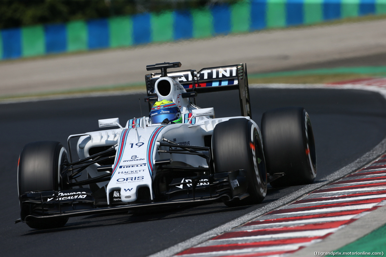 GP UNGHERIA, 24.07.2015- Prove Libere 1, Felipe Massa (BRA) Williams F1 Team FW37