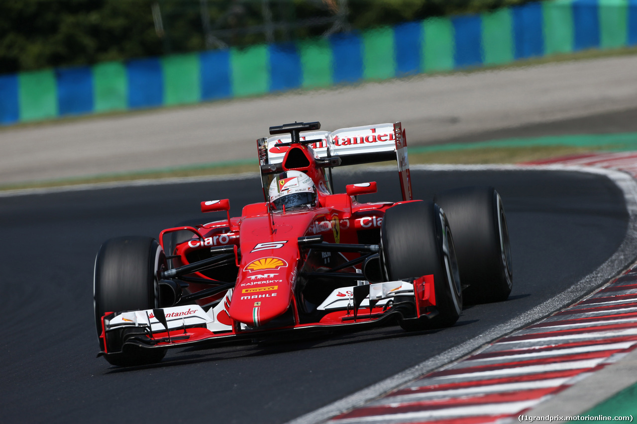 GP UNGHERIA, 24.07.2015- Prove Libere 1, Sebastian Vettel (GER) Ferrari SF15-T
