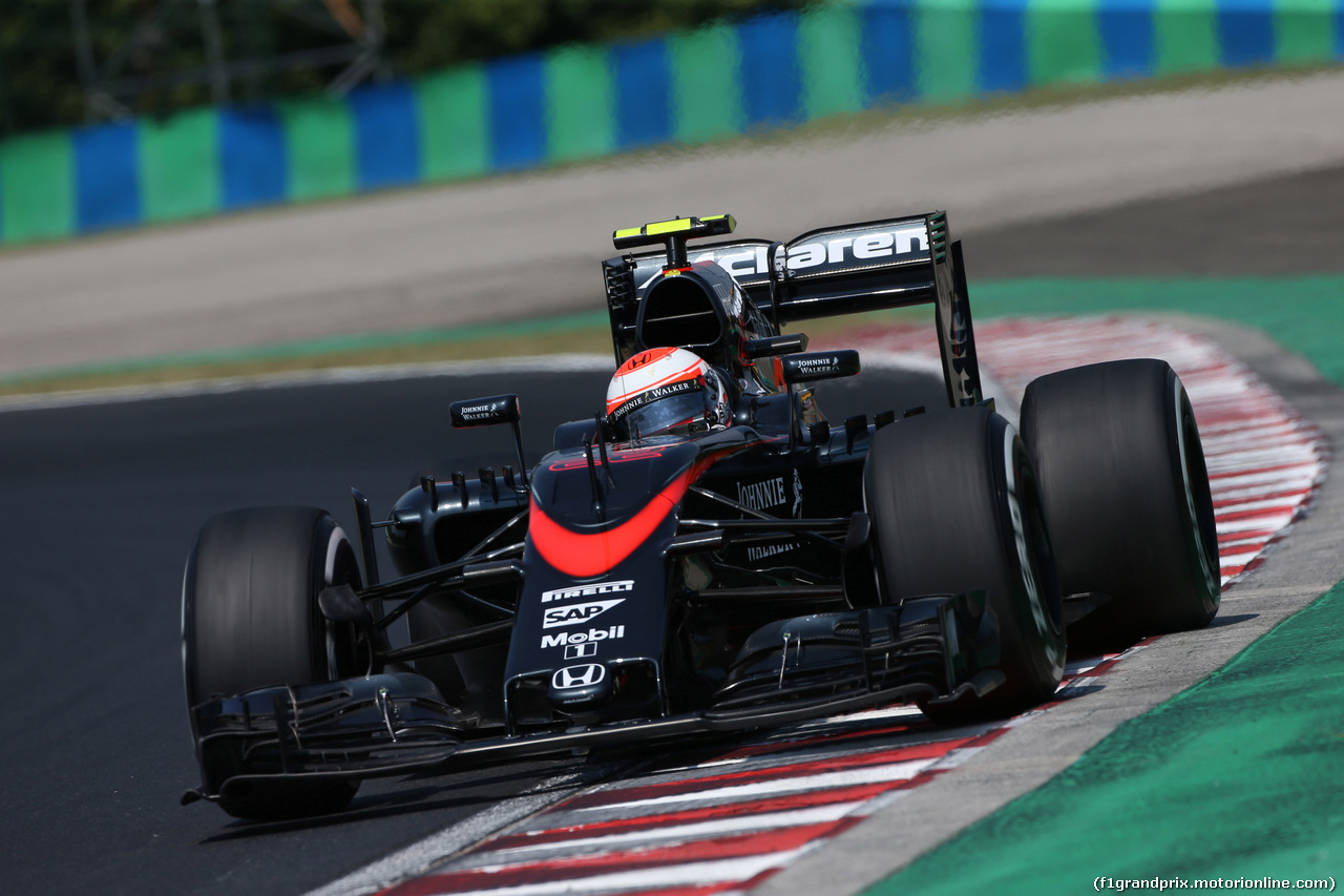 GP UNGHERIA, 24.07.2015- Prove Libere 1, Jenson Button (GBR)  McLaren Honda MP4-30.