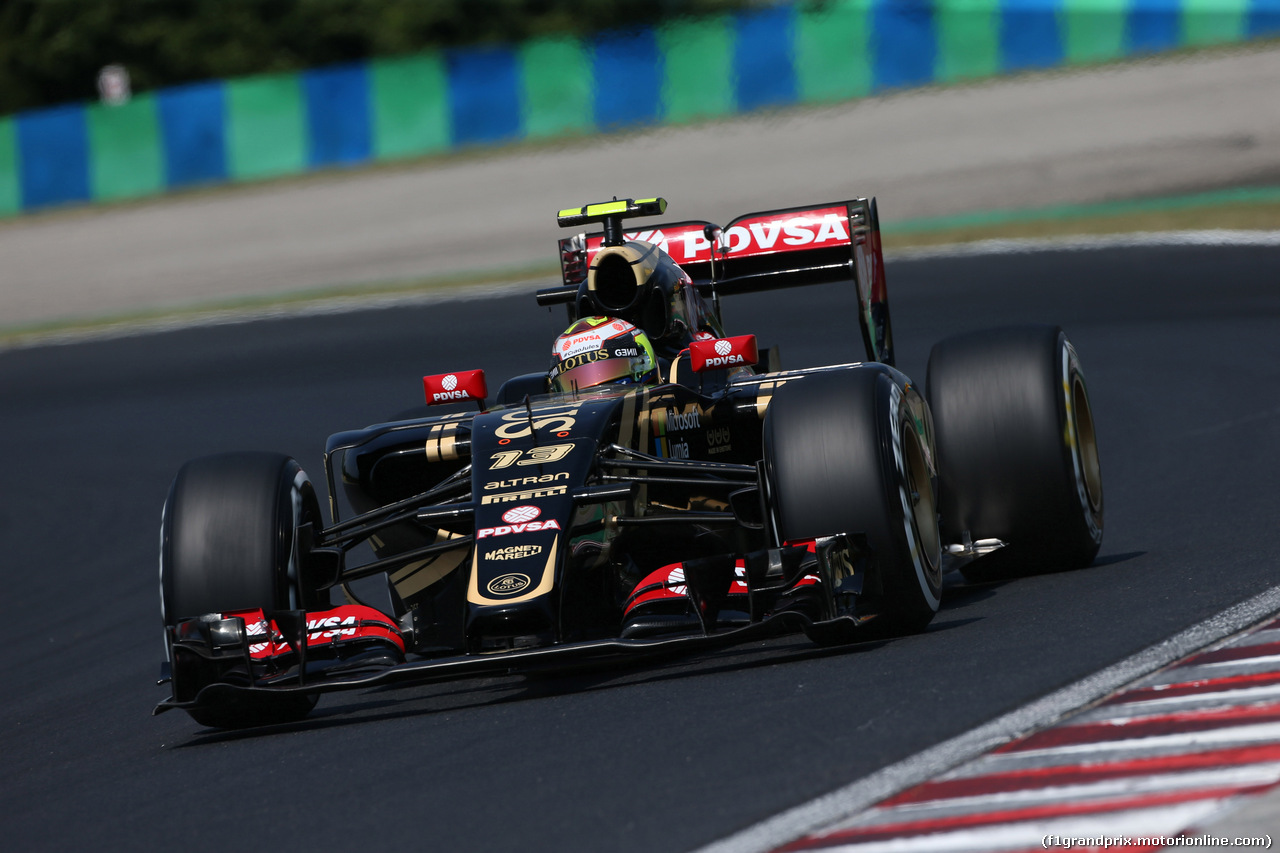 GP UNGHERIA, 24.07.2015- Prove Libere 1, Pastor Maldonado (VEN) Lotus F1 Team E23