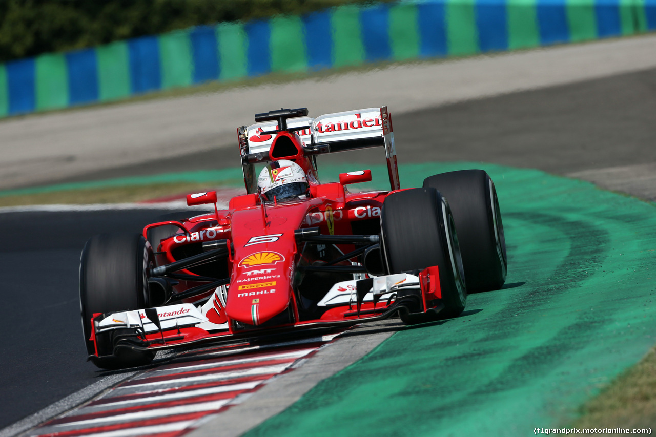 GP UNGHERIA, 24.07.2015- Prove Libere 1, Sebastian Vettel (GER) Ferrari SF15-T