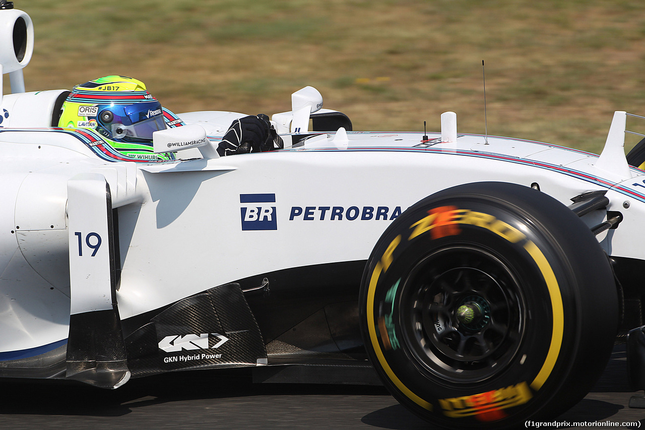 GP UNGHERIA, 24.07.2015- Prove Libere 2, Felipe Massa (BRA) Williams F1 Team FW37