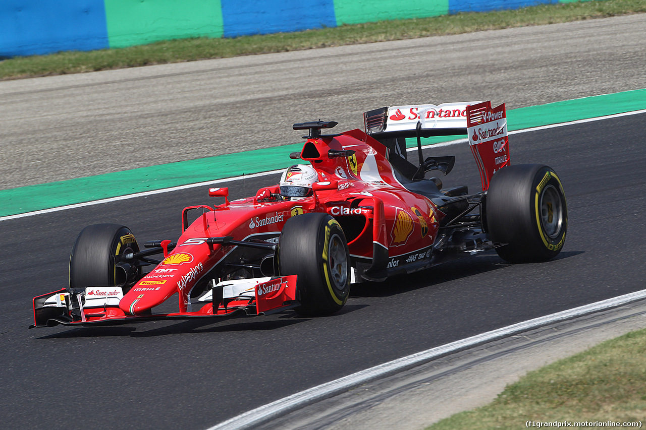 GP UNGHERIA, 24.07.2015- Prove Libere 2, Sebastian Vettel (GER) Ferrari SF15-T