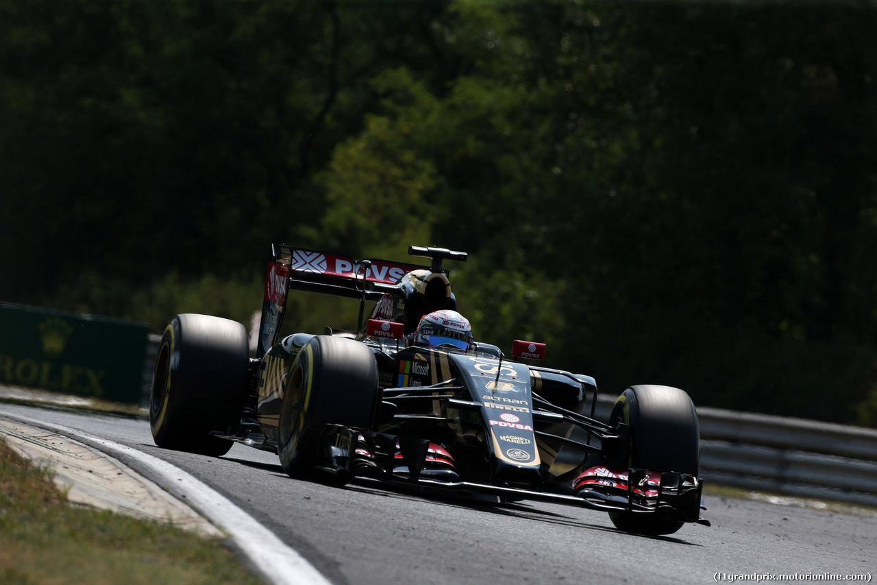 GP UNGHERIA, 24.07.2015 - Prove Libere 2, Romain Grosjean (FRA) Lotus F1 Team E23