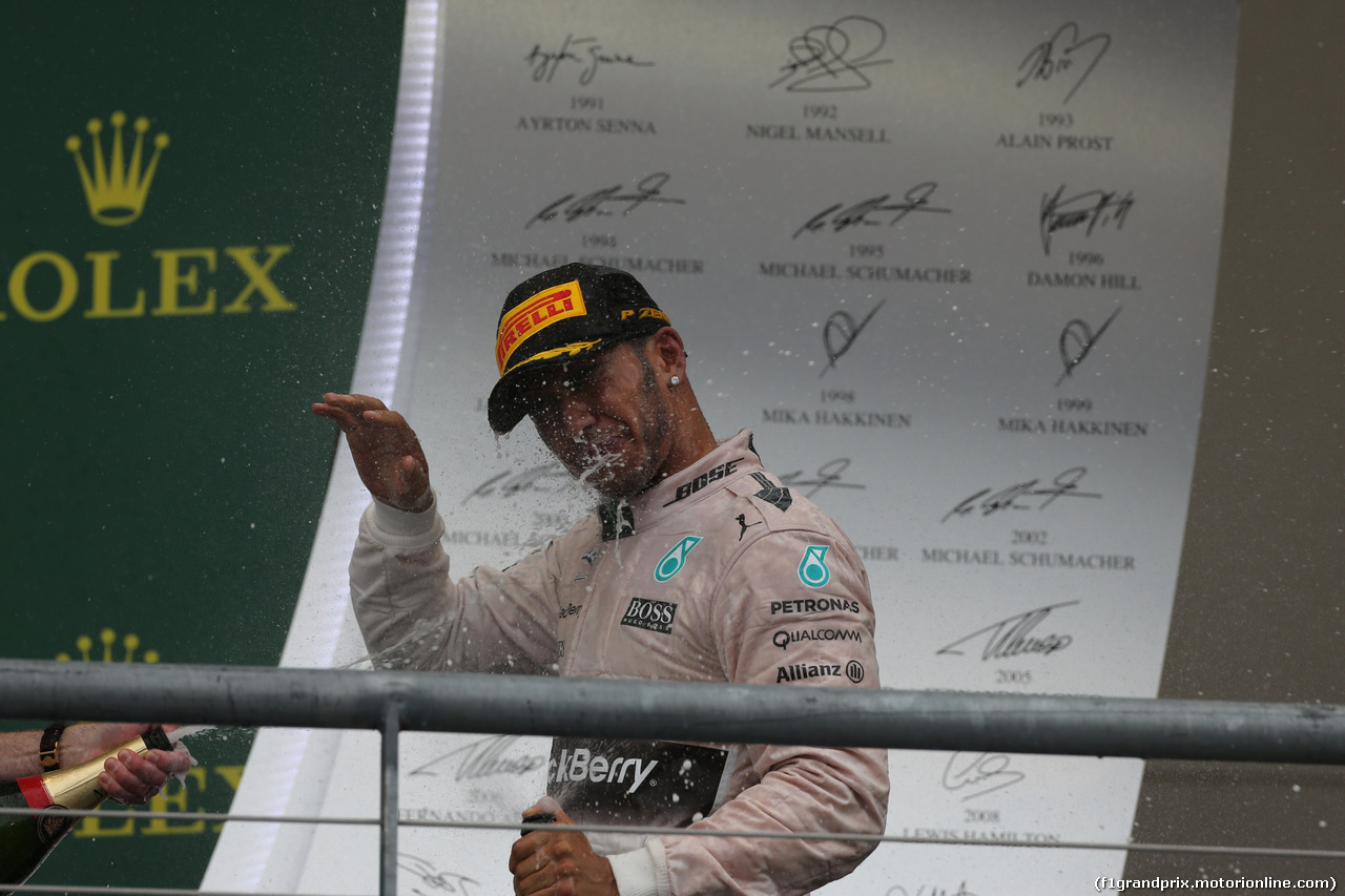 GP USA, 25.10.2015- Podium,  winner e 2015 F1 world champion Lewis Hamilton (GBR) Mercedes AMG F1 W06