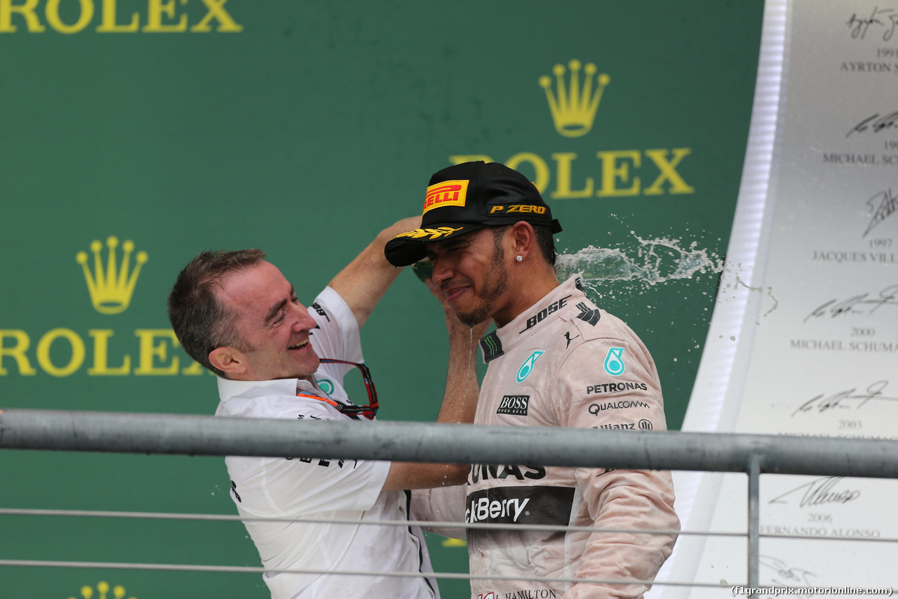 GP USA, 25.10.2015- Podium,  winner e 2015 F1 world champion Lewis Hamilton (GBR) Mercedes AMG F1 W06  with Paddy Lowe (GBR) Mercedes AMG F1 Executive Director