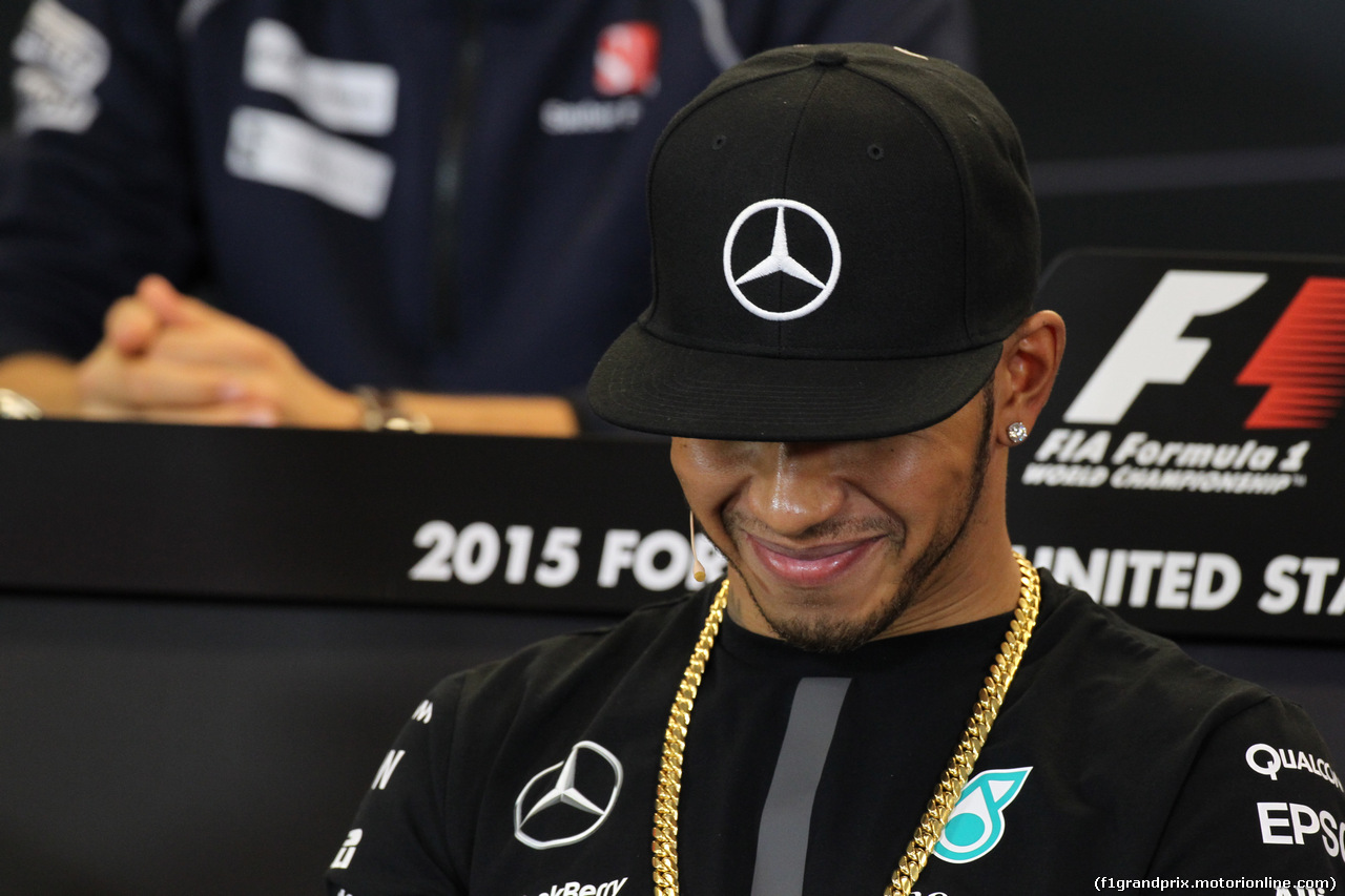 GP USA, 22.10.2015- Giovedi'  official Press Conference, Lewis Hamilton (GBR) Mercedes AMG F1 W06