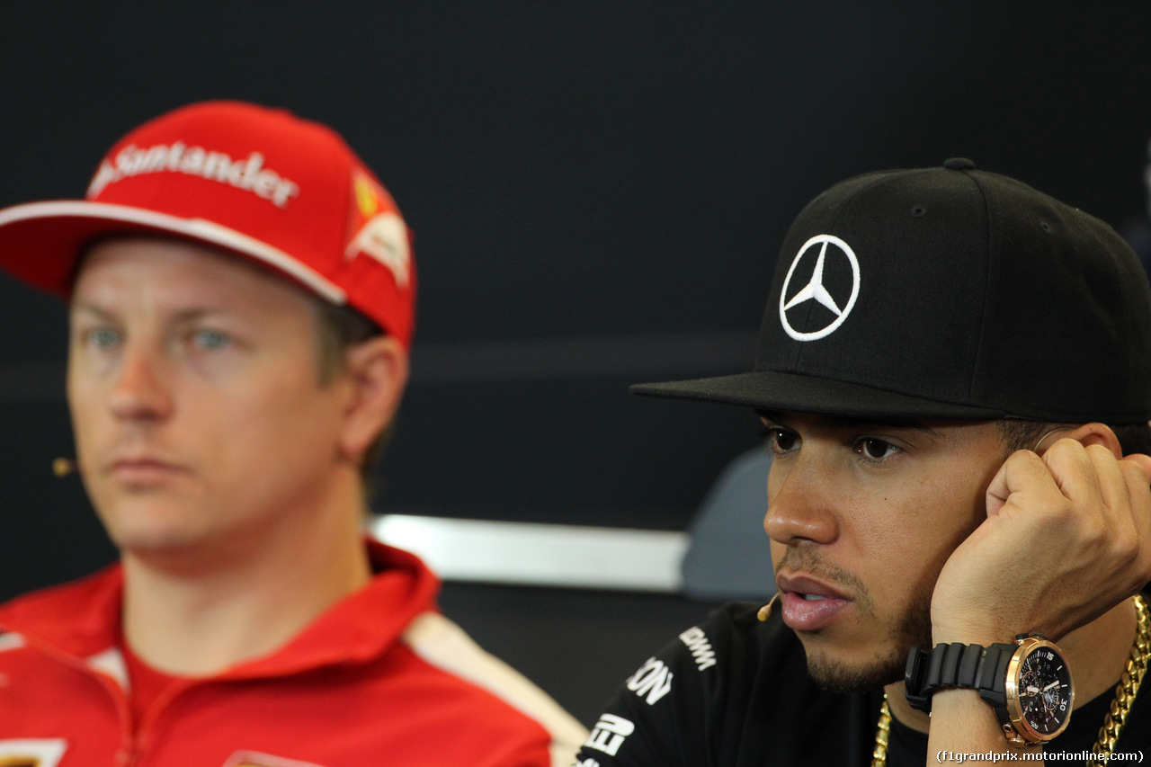 GP USA, 22.10.2015- Giovedi'  official Press Conference, Lewis Hamilton (GBR) Mercedes AMG F1 W06 e Kimi Raikkonen (FIN) Ferrari SF15-T