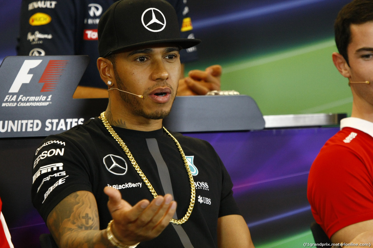 GP USA, 22.10.2015- Giovedi'  official Press Conference, Lewis Hamilton (GBR) Mercedes AMG F1 W06