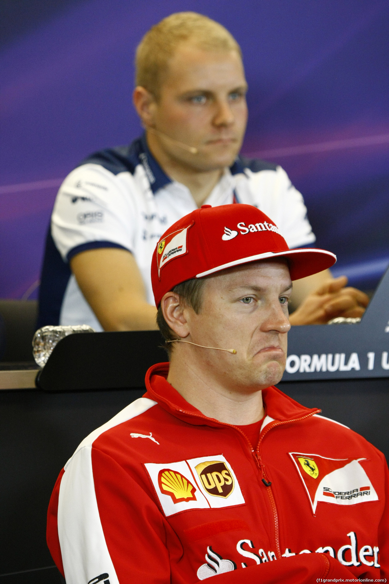 GP USA, 22.10.2015- Giovedi'  official Press Conference, Valtteri Bottas (FIN) Williams F1 Team FW37 e Kimi Raikkonen (FIN) Ferrari SF15-T