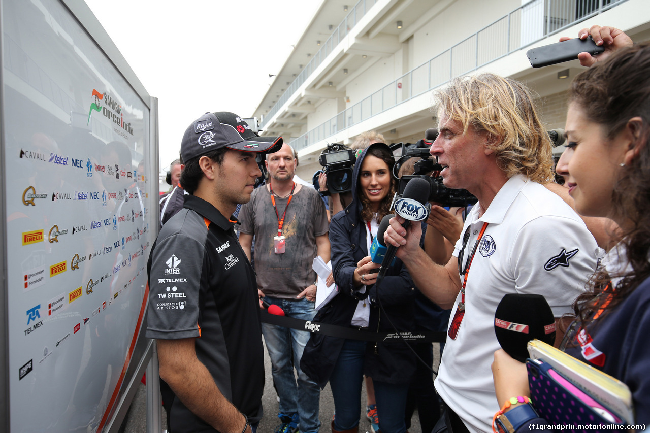 GP USA, 22.10.2015- Sergio Perez (MEX) Sahara Force India F1 Team VJM08