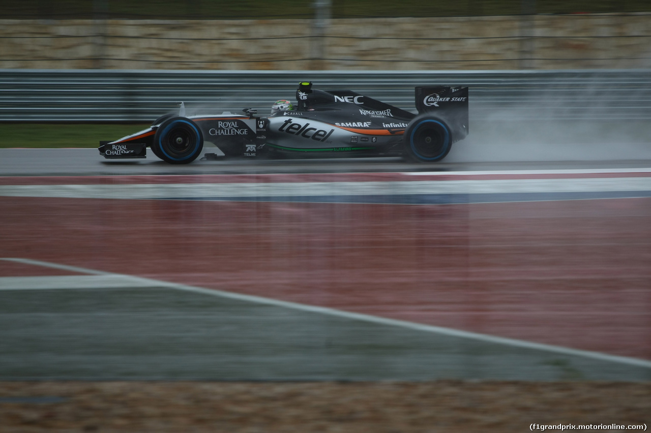 GP USA, 24.10.2015- Prove Libere 3, Sergio Perez (MEX) Sahara Force India F1 Team VJM08