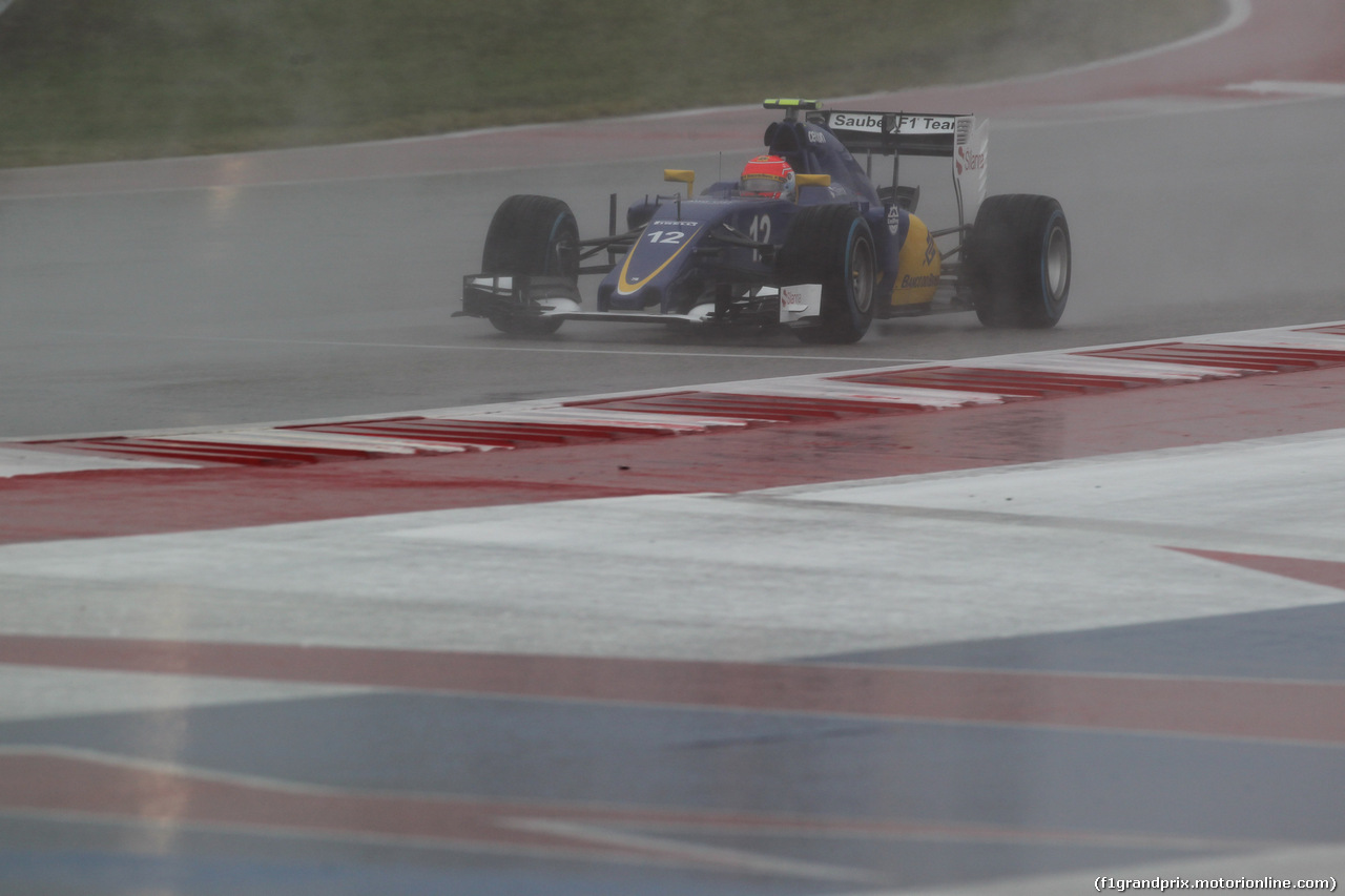 GP USA, 24.10.2015- Prove Libere 3, Felipe Nasr (BRA) Sauber C34