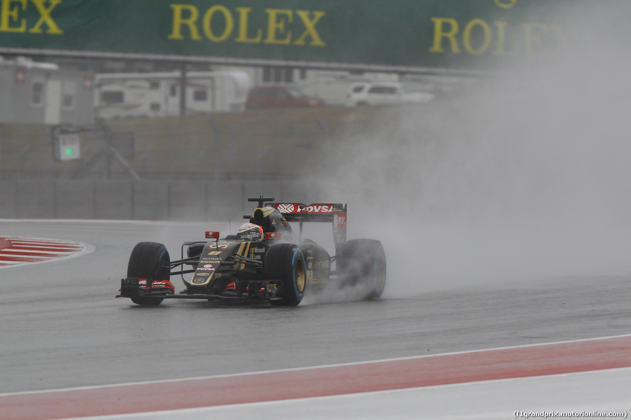 GP USA, 24.10.2015- Prove Libere 3,  Romain Grosjean (FRA) Lotus F1 Team E23