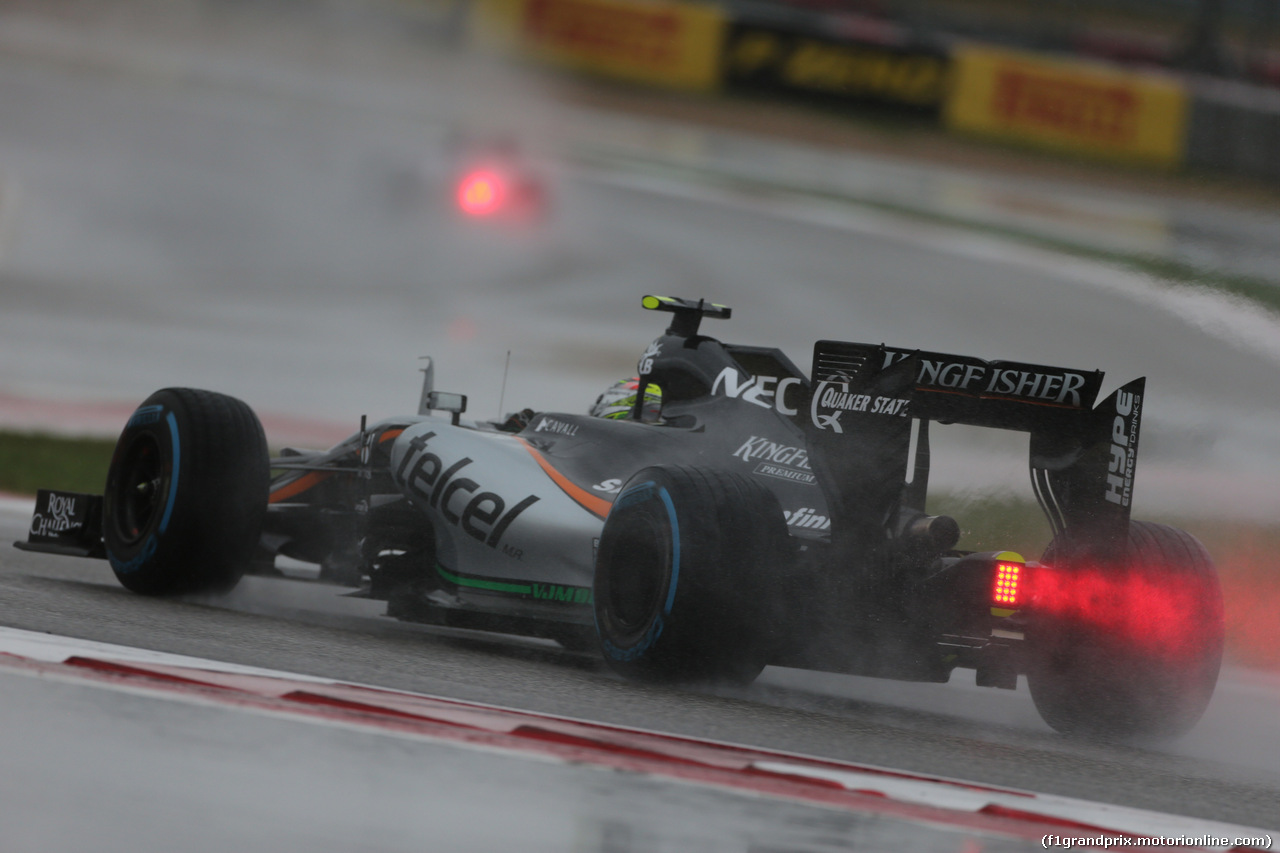 GP USA, 24.10.2015- Prove Libere 3,  Sergio Perez (MEX) Sahara Force India F1 Team VJM08