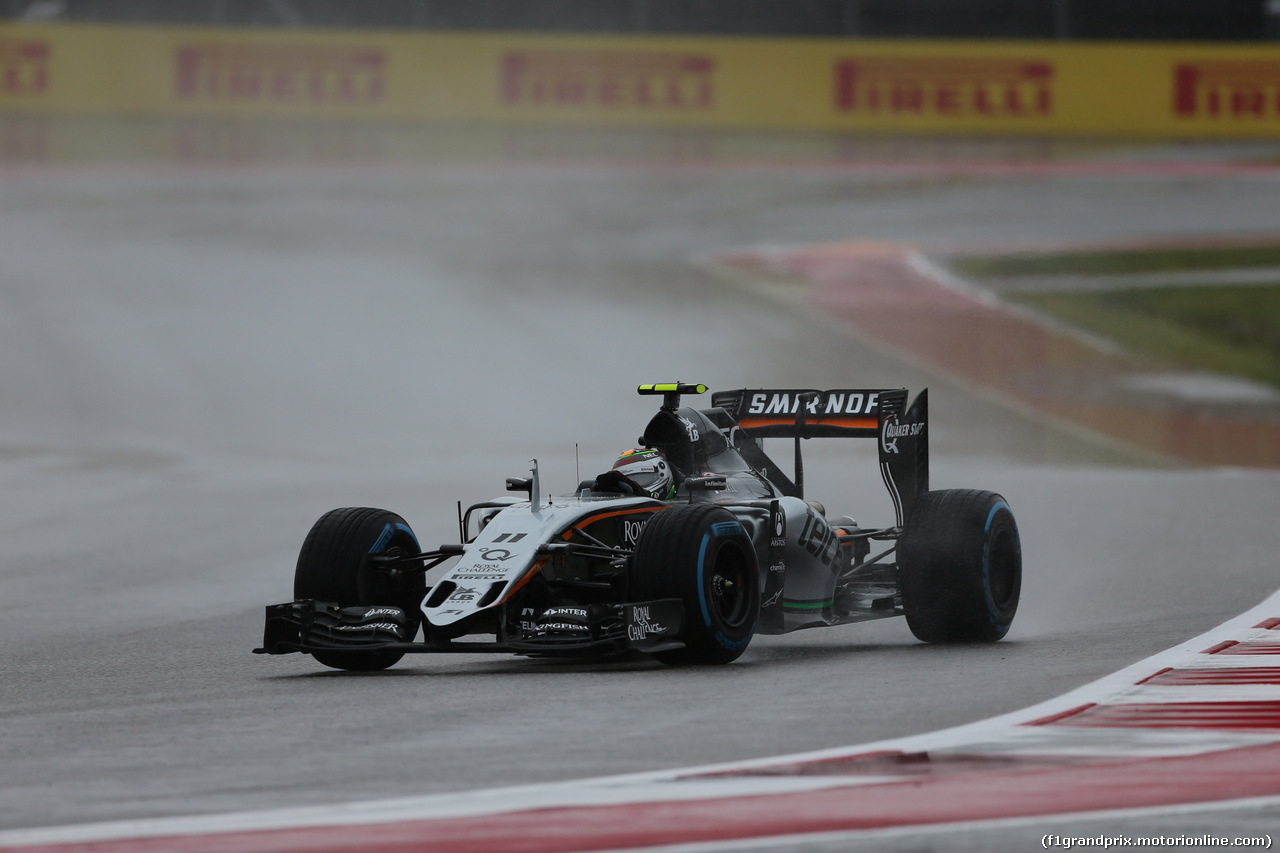 GP USA, 24.10.2015- Prove Libere 3,  Sergio Perez (MEX) Sahara Force India F1 Team VJM08