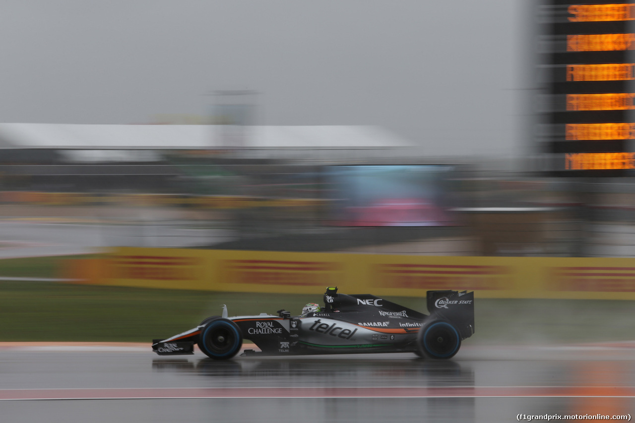 GP USA, 24.10.2015- Prove Libere 3,  Sergio Perez (MEX) Sahara Force India F1 Team VJM08