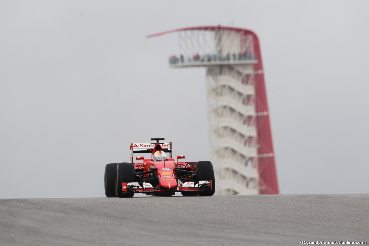 GP USA, 23.10.2015- Prove Libere 1, Sebastian Vettel (GER) Ferrari SF15-T