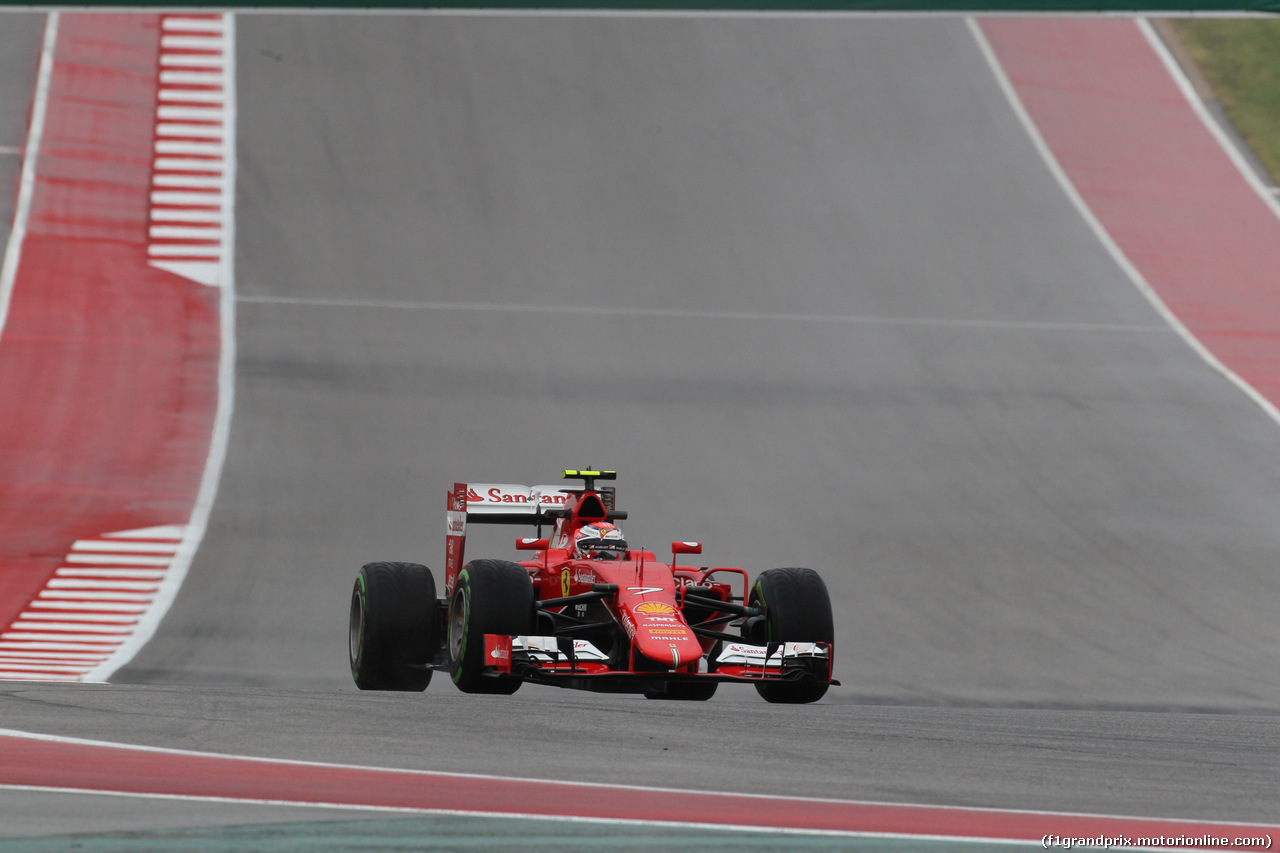 GP USA, 23.10.2015- Prove Libere 1, Kimi Raikkonen (FIN) Ferrari SF15-T