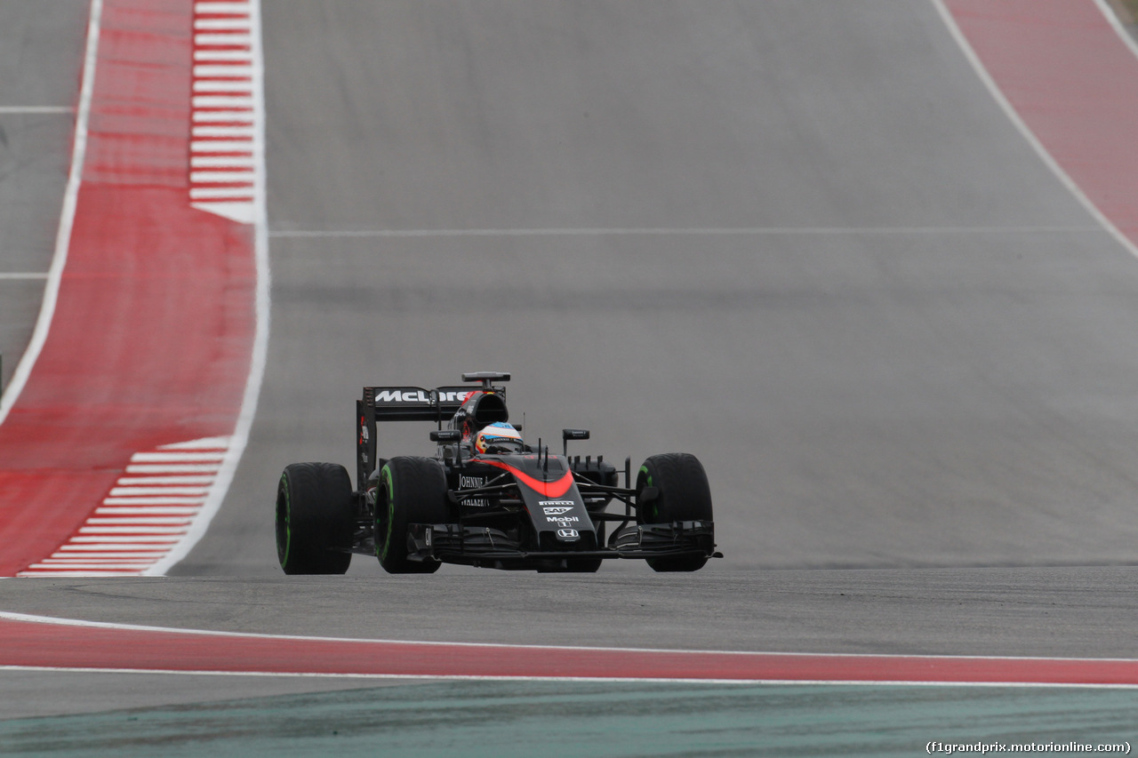 GP USA, 23.10.2015- Prove Libere 1, Fernando Alonso (ESP) McLaren Honda MP4-30
