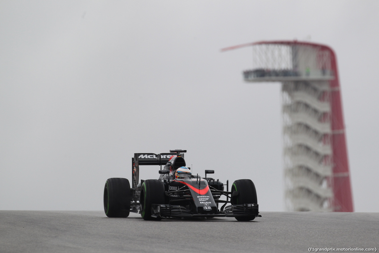 GP USA, 23.10.2015- Prove Libere 1, Fernando Alonso (ESP) McLaren Honda MP4-30