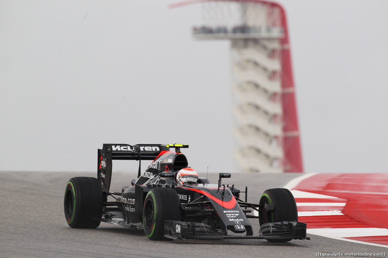 GP USA, 23.10.2015- Prove Libere 1, Jenson Button (GBR) McLaren Honda MP4-30