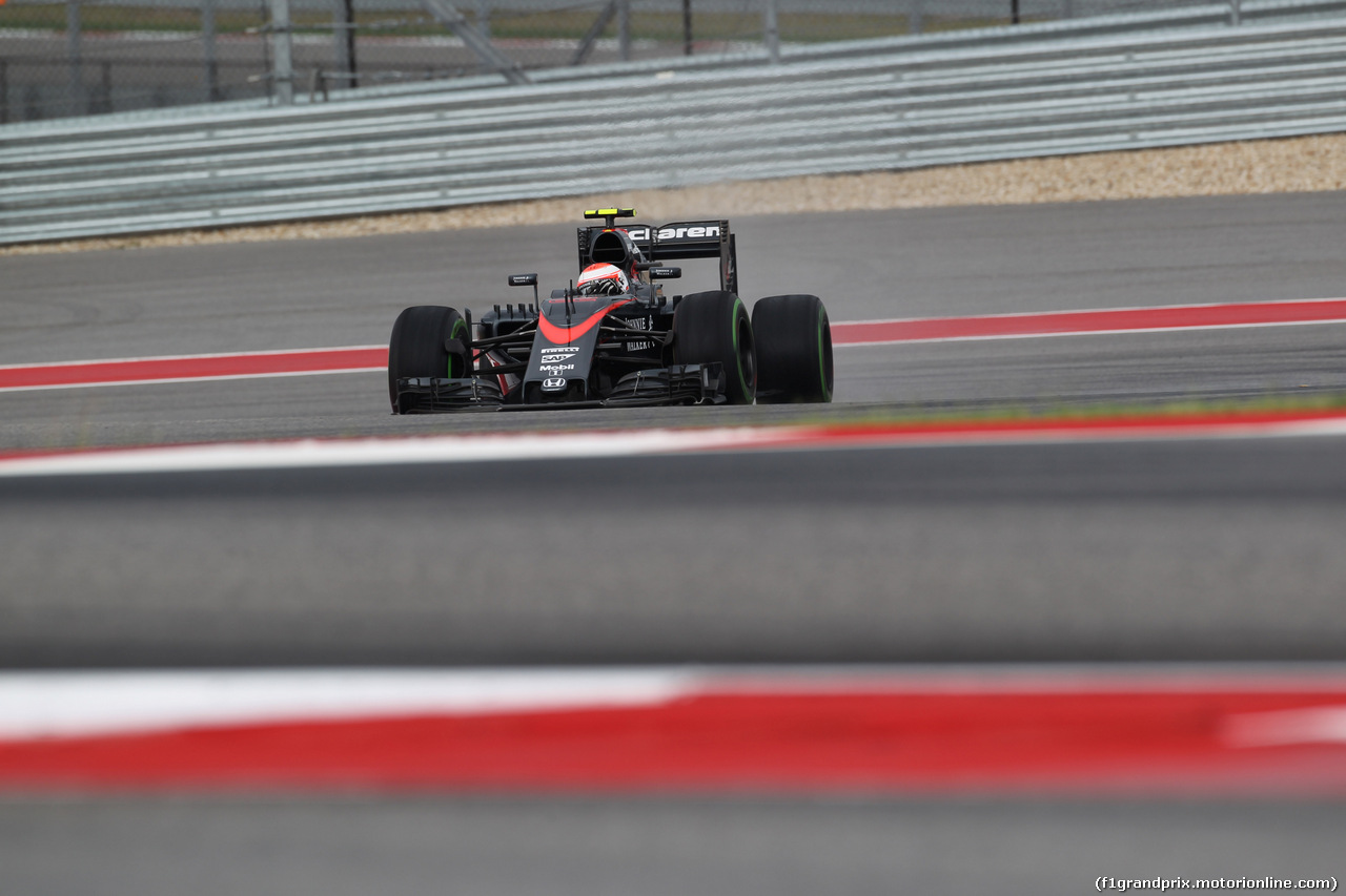 GP USA, 23.10.2015- Prove Libere 1, Jenson Button (GBR) McLaren Honda MP4-30