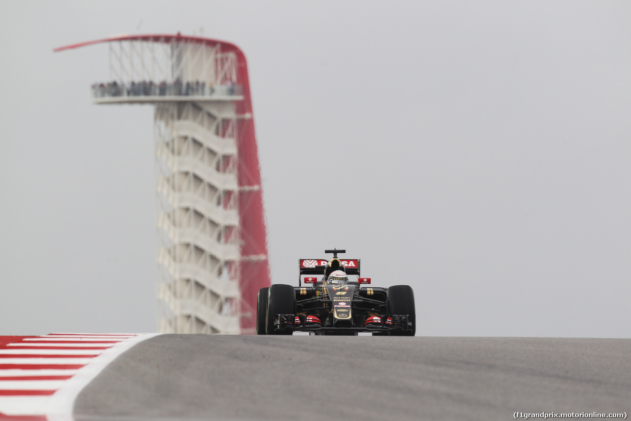 GP USA, 23.10.2015- Prove Libere 1, Romain Grosjean (FRA) Lotus F1 Team E23