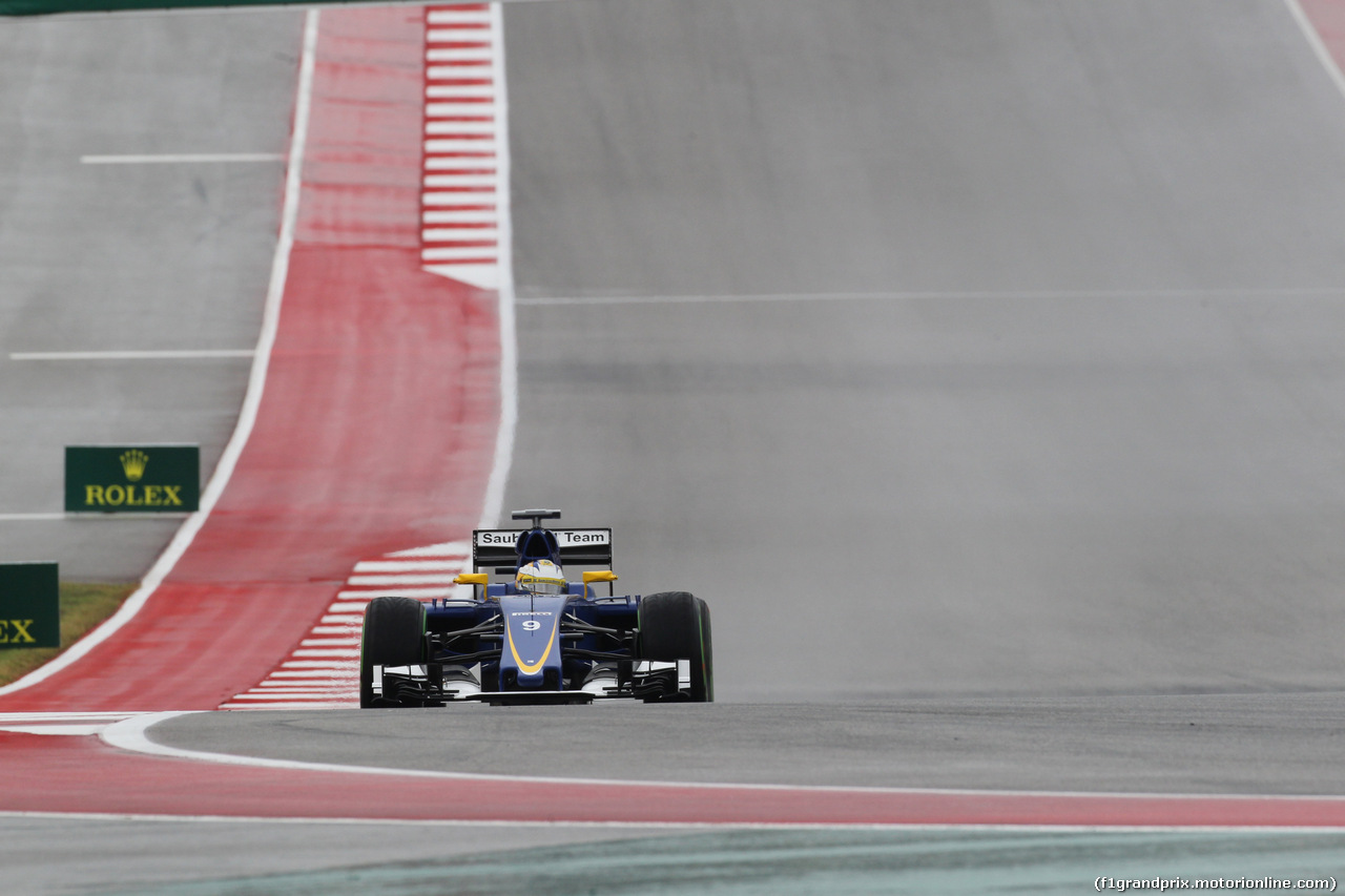 GP USA, 23.10.2015- Prove Libere 1, Marcus Ericsson (SUE) Sauber C34