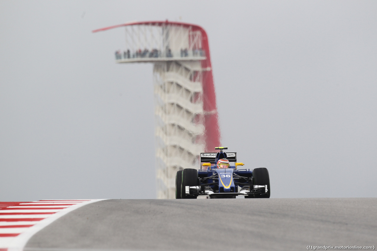 GP USA, 23.10.2015- Prove Libere 1, Raffaele Marciello (ITA) Sauber C34 developing e deserve driver