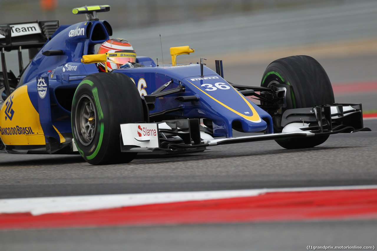 GP USA, 23.10.2015- Prove Libere 1, Raffaele Marciello (ITA) Sauber C34 developing e deserve driver