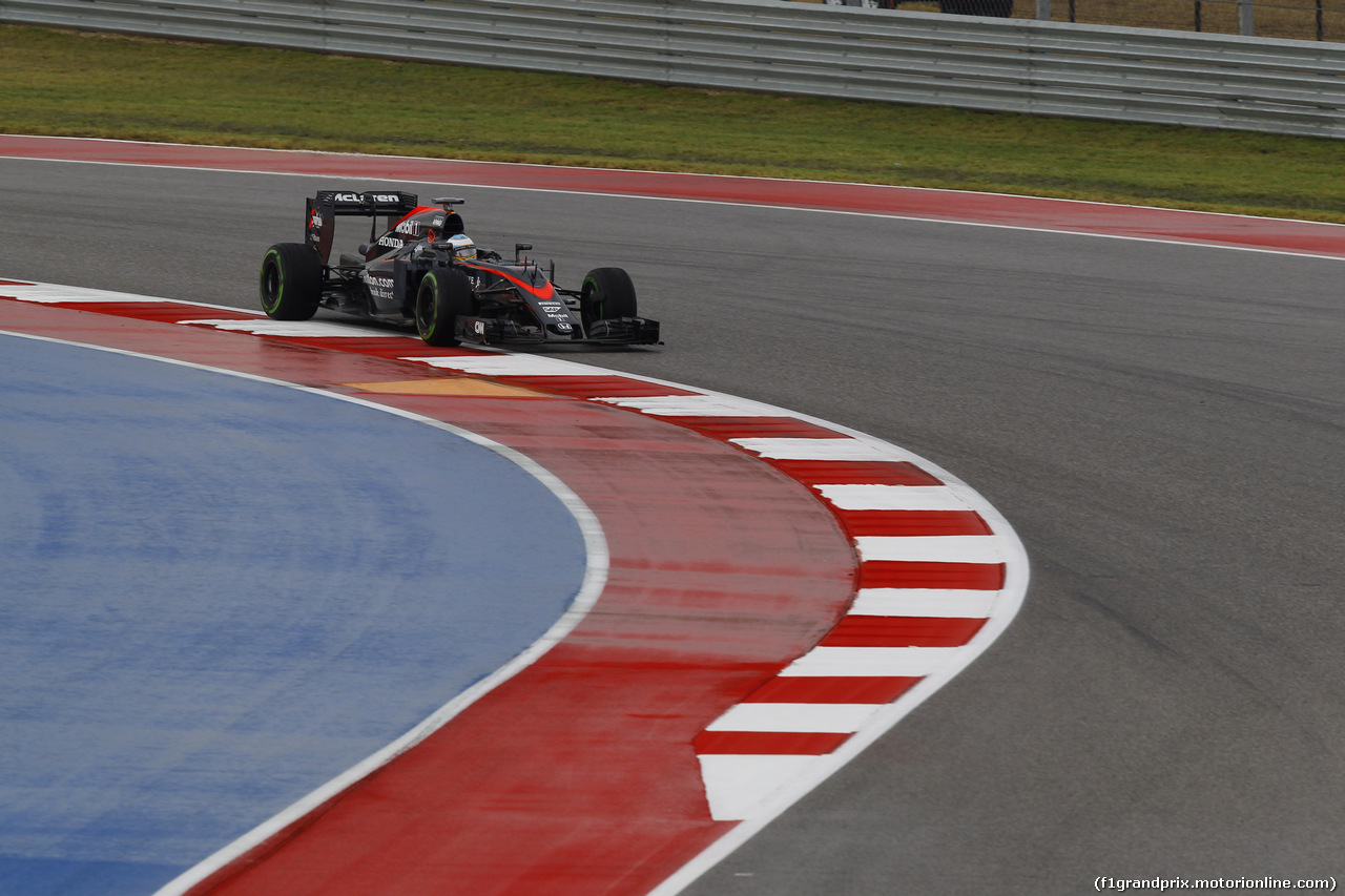 GP USA, 23.10.2015- Prove Libere 1, Fernando Alonso (ESP) McLaren Honda MP4-30