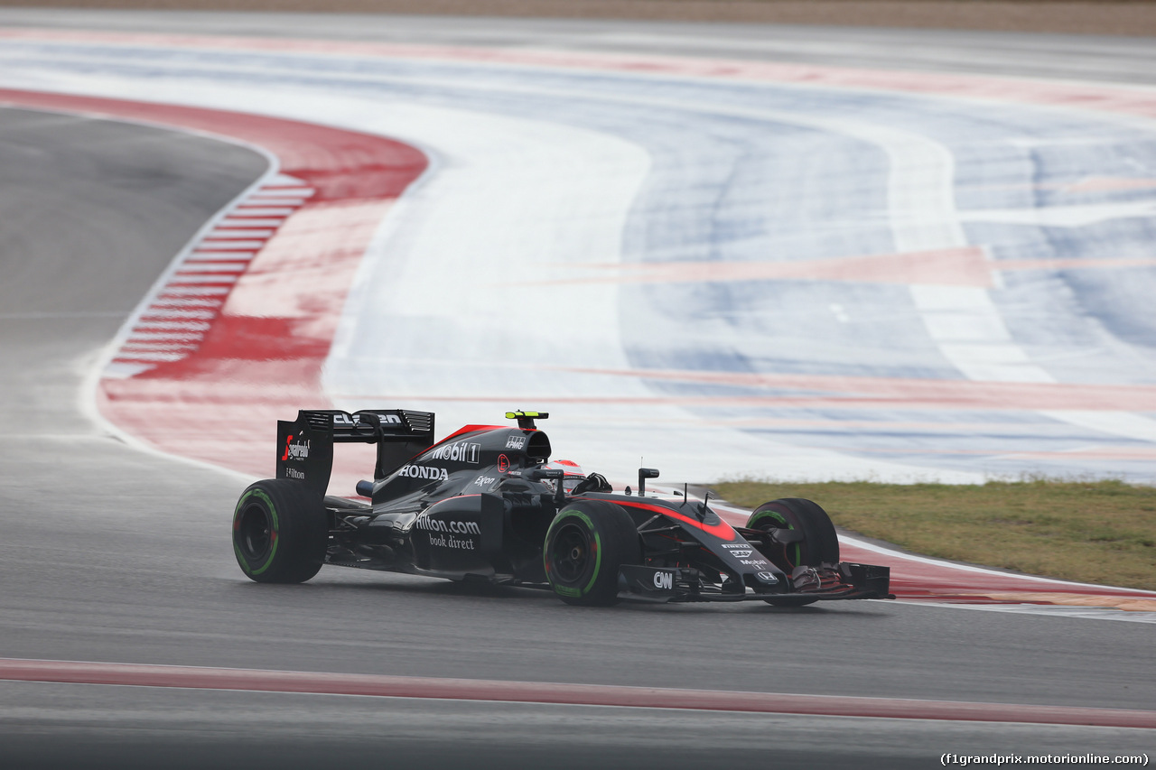 GP USA, 23.10.2015- Prove Libere 1, Jenson Button (GBR) McLaren Honda MP4-30