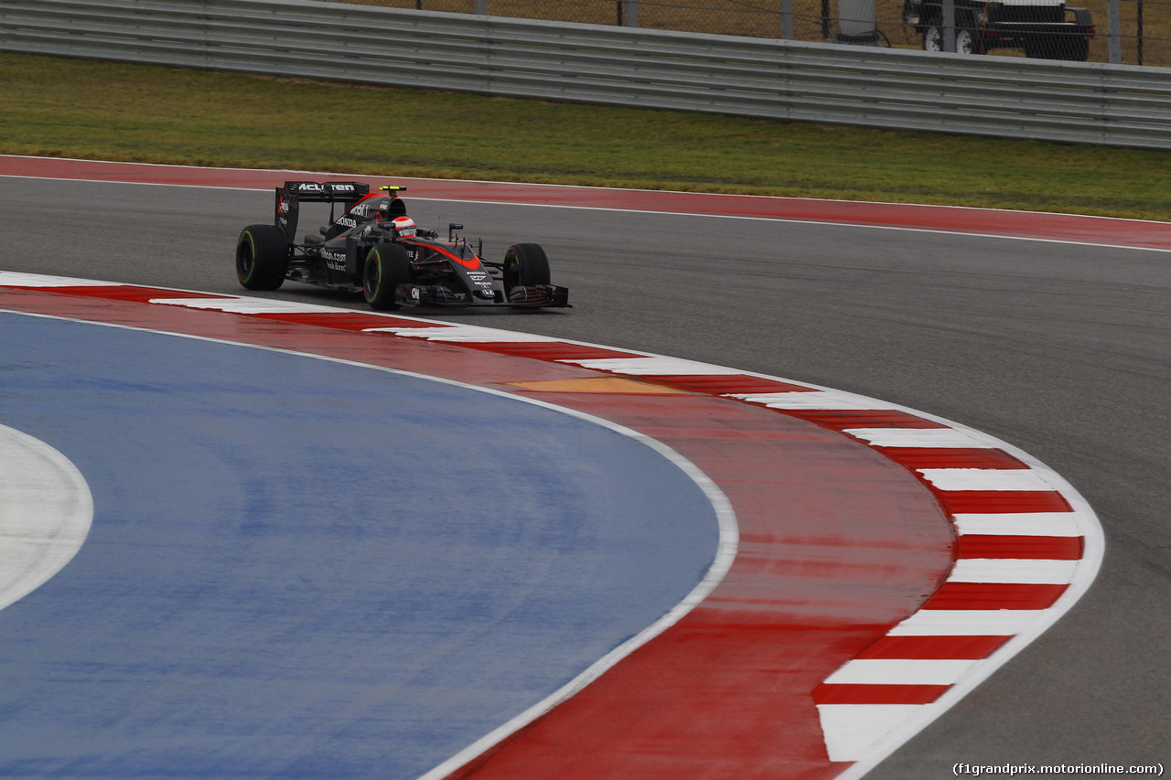 GP USA, 23.10.2015- Prove Libere 1, Jenson Button (GBR) McLaren Honda MP4-30