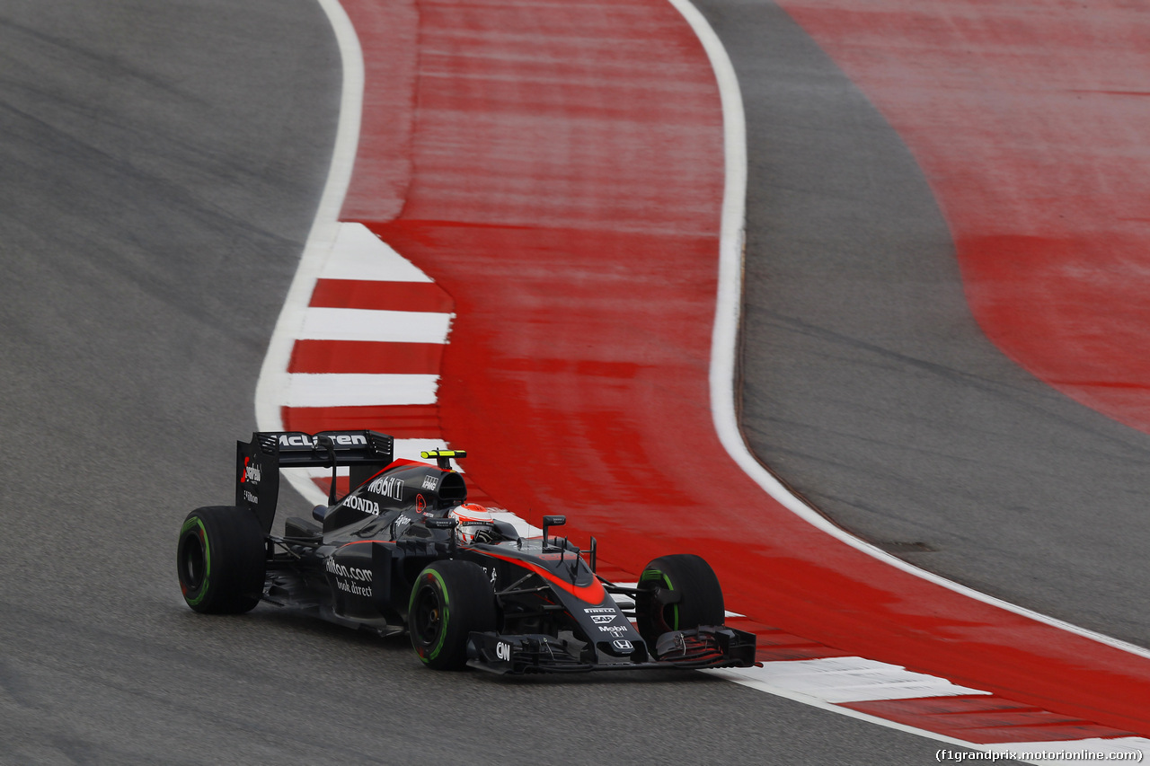 GP USA, 23.10.2015- Prove Libere 1, Jenson Button (GBR) McLaren Honda MP4-30