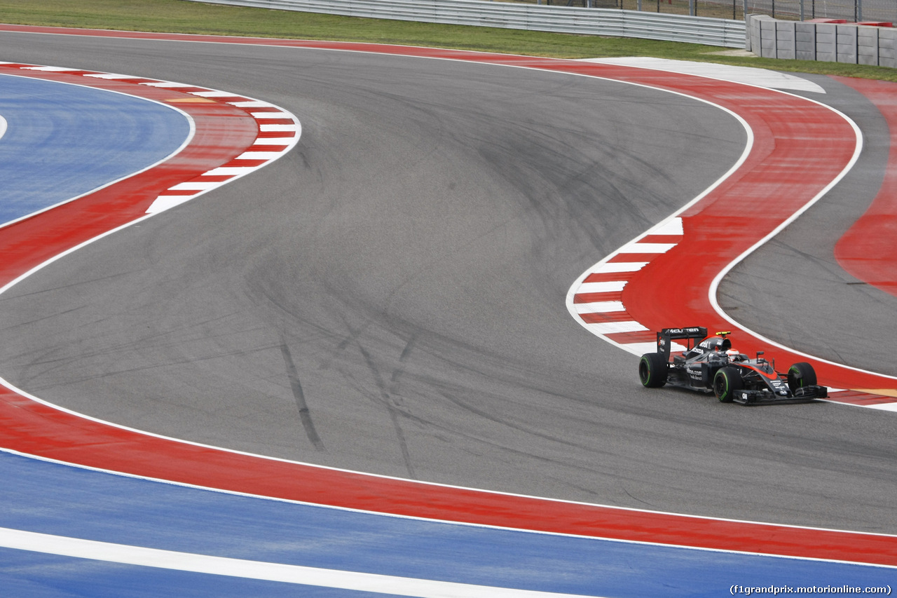 GP USA, 23.10.2015- Prove Libere 1, Jenson Button (GBR) McLaren Honda MP4-30