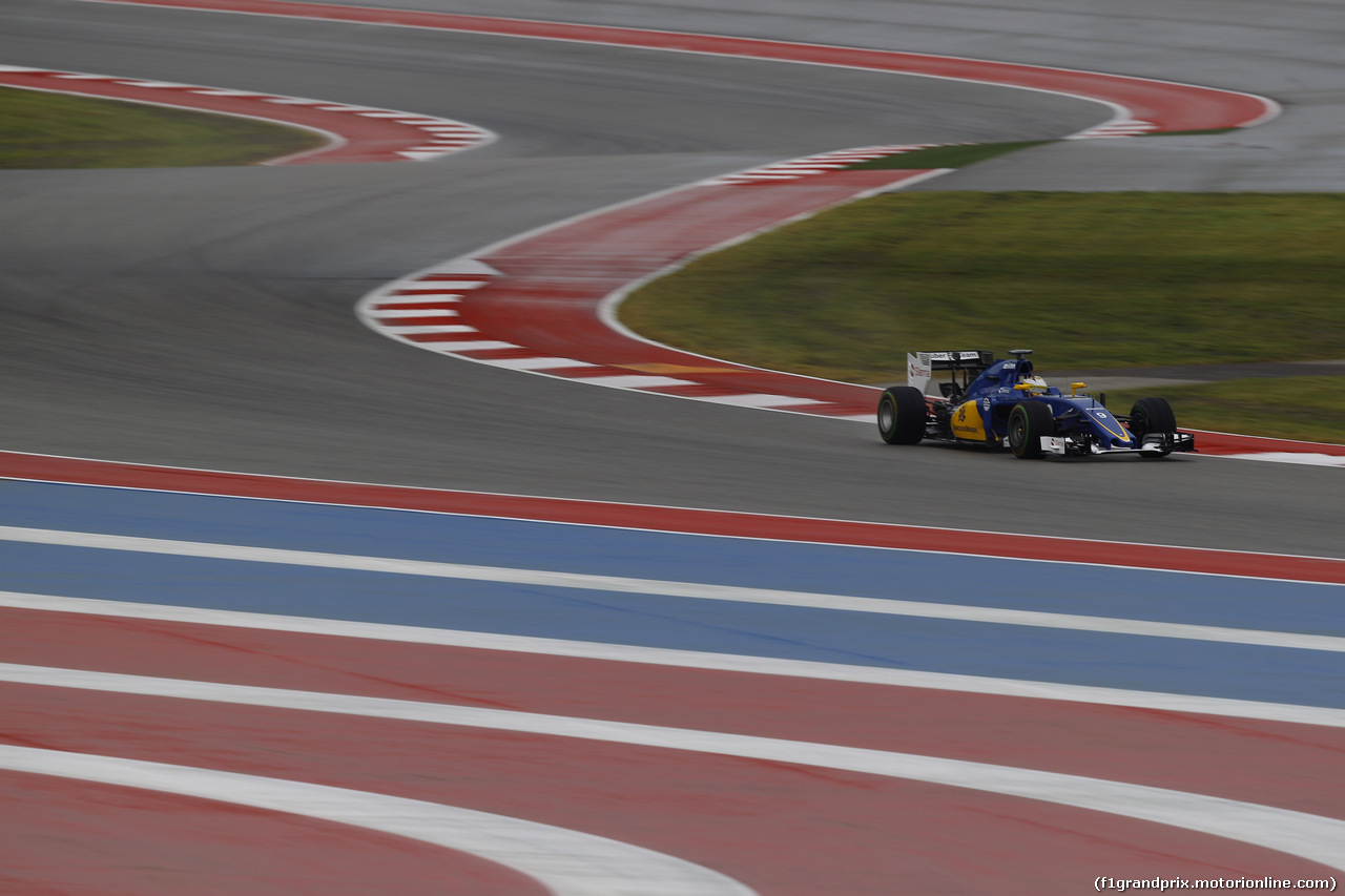 GP USA, 23.10.2015- Prove Libere 1, Marcus Ericsson (SUE) Sauber C34