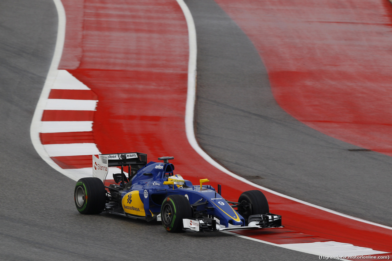 GP USA, 23.10.2015- Prove Libere 1, Marcus Ericsson (SUE) Sauber C34