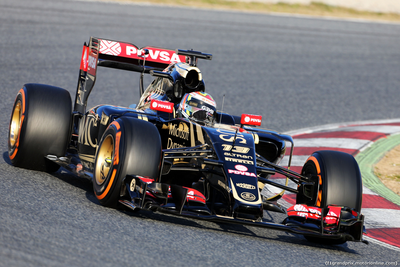 TEST F1 BARCELLONA 19 FEBBRAIO, Pastor Maldonado (VEN) Lotus F1 E23.
19.02.2015.