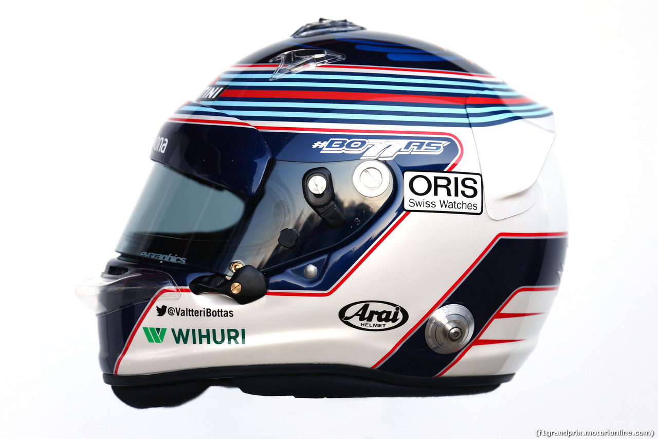 TEST F1 BARCELLONA 19 FEBBRAIO, The helmet of Valtteri Bottas (FIN) Williams.
19.02.2015.