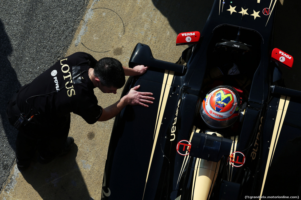 TEST F1 BARCELLONA 19 FEBBRAIO, Pastor Maldonado (VEN) Lotus F1 E23.
19.02.2015.