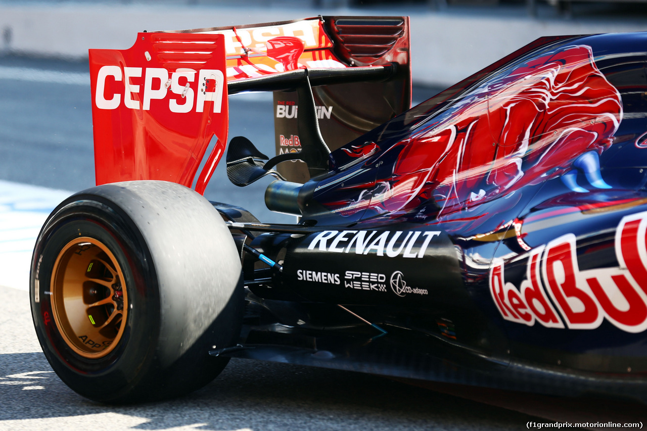 TEST F1 BARCELLONA 19 FEBBRAIO, Scuderia Toro Rosso STR10 rear wing detail.
19.02.2015.