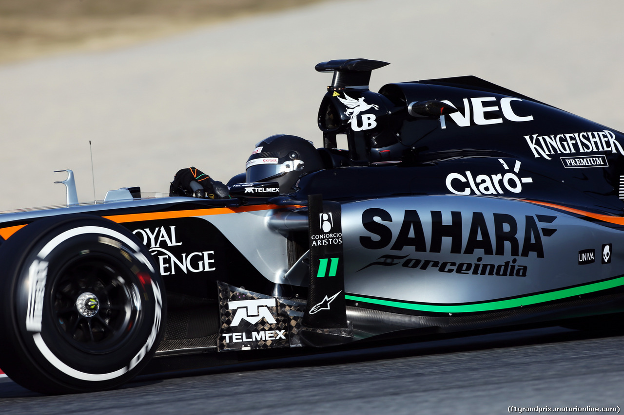 TEST F1 BARCELLONA 19 FEBBRAIO, Sergio Perez (MEX) Sahara Force India F1 VJM07.
19.02.2015.