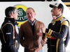 TEST F1 BARCELLONA 20 FEBBRAIO, Nick Chester (GBR) Lotus F1 Team Technical Director (Left) with Jonathan Palmer (GBR)(Centre)  e Jolyon Palmer (GBR) Lotus F1 Team Test e Reserve Driver (Right).
20.02.2015.