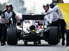 TEST F1 BARCELLONA 21 FEBBRAIO, Jenson Button (GBR) McLaren MP4-30 is pushed back down the pit lane by meccanici.
21.02.2015.